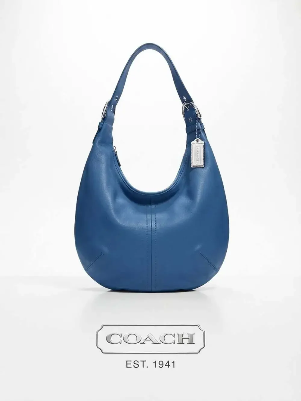 Coach RARE Blue Leather Lamb Nappa Vintage Y2K Tortilla Slouch Hobo 9619